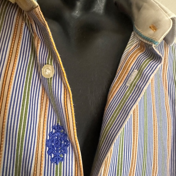 Robert Graham Contrast Long Sleeve Shirt XXL EU 47 18.5 neck Gently worn - Picture 2 of 6